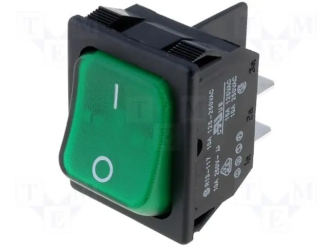Vypínač 20A/12V zelený - Právě přidáno