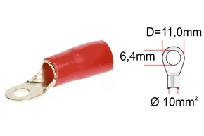 ACV kabelové oko 10qmm /6.4 red | Nízká cena