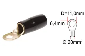 ACV kabelové oko 20qmm /6.4 black - Nově v sortimentu