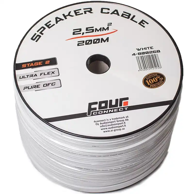 Reproduktorový kabel Four Connect Stage2 White 2.50 | Akční nabídka