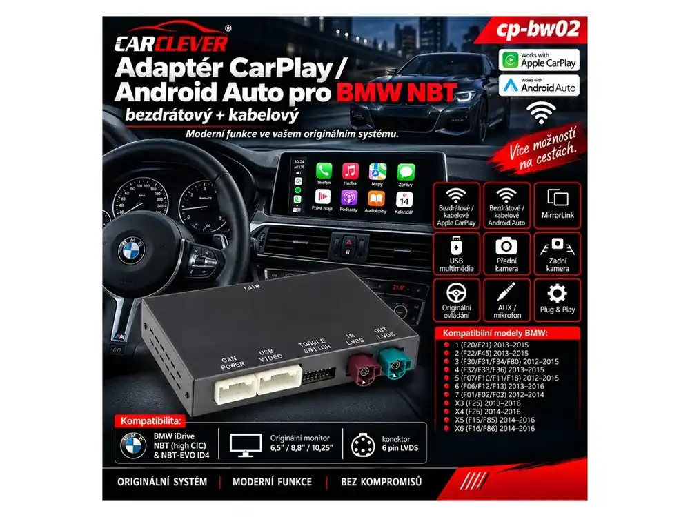 Ušetřete nyní | Adaptér CarPlay/Android Auto BMW NBT