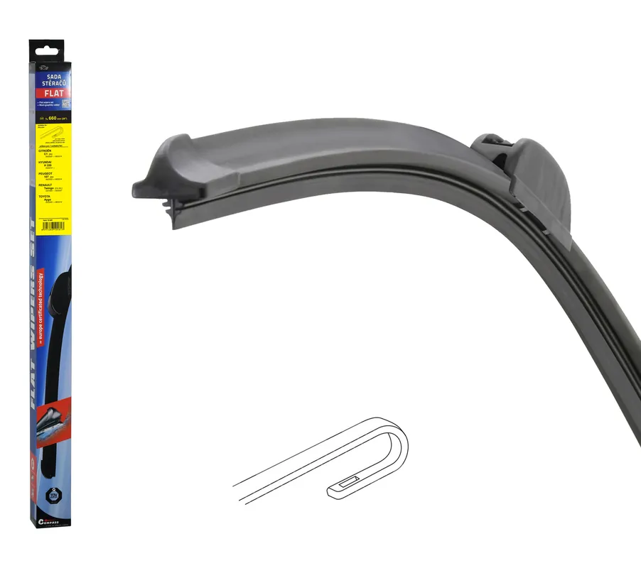 Stěrač FLAT SET (HOOK) 660mm | Snadné objednání