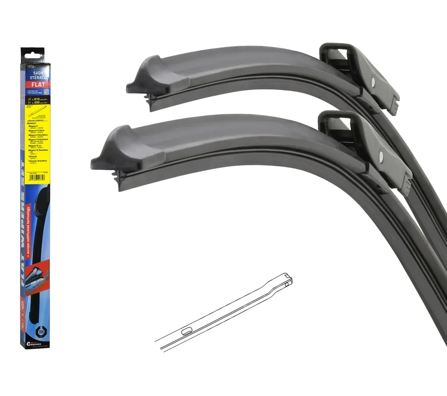Stěrače FLAT SET (BOLT) 610+450mm - Vrácení zdarma