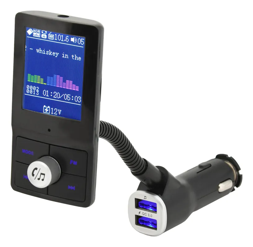 Novinka | Hands free FM transmitter LCD COLOR