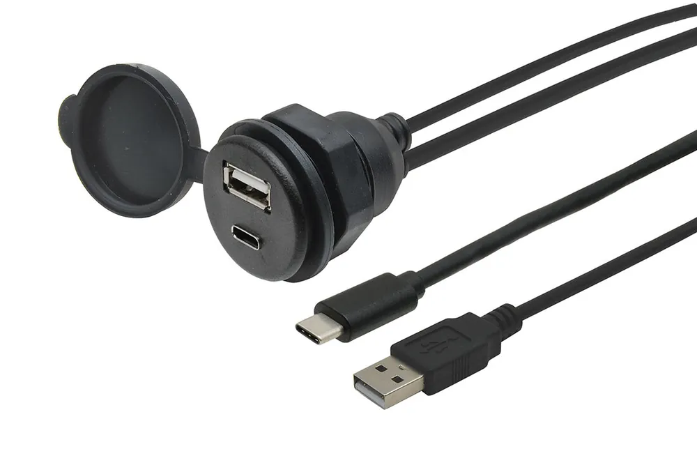 USB-C + USB-A zásuvka s kabelem | Doprodej