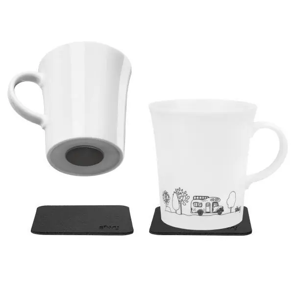 Set dvou porcelánových hrnků s magnetem Camping Silwy | Sleva navíc