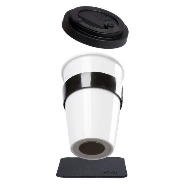 Skvělé hodnocení | Uzavíratelný porcelánový hrnek na kávu s magnetem TO-GO-CUP Silwy