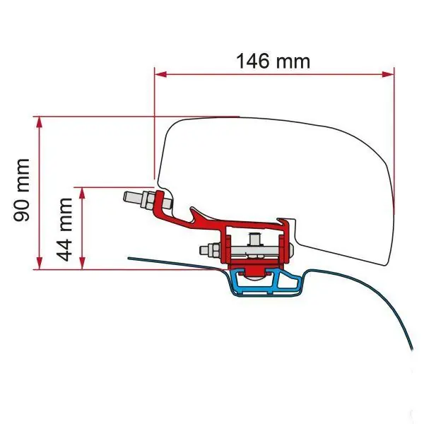 Skvělá nabídka | Adaptér pro Fiamma F40van do střešní lišty VW T5/T6