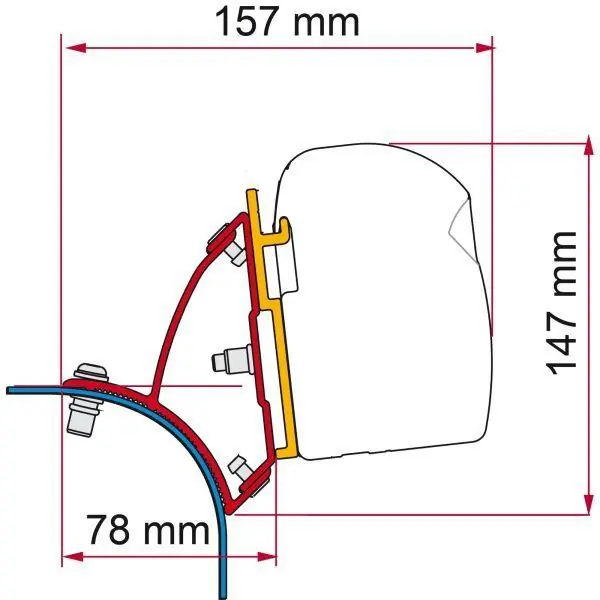 Adaptér pro Fiamma F43van na VW T5/T6 se zvedací střechou | Doprodej zásob