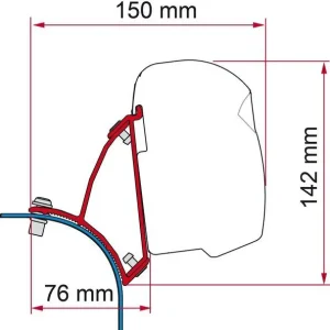 Prodejní hit - Adaptér pro Fiamma F43van na VW T5-T6 se zvedací střechou