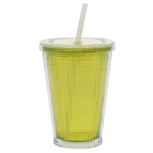 Super nabídka - Průhledná sklenice 450 ml s víčkem a brčkem Gimex Grey Line