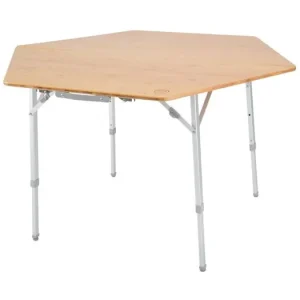 Top cena - Šestihranný bambusový stůl Defa (120 x 70 x 104 cm)