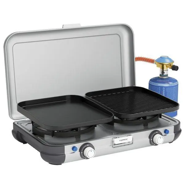 Přenosný plynový vařič a gril Campingaz Camping Kitchen 2 Grill a Go CV - Poslední kusy