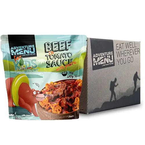 Kupte nyní - Hovězí v rajské omáčce s těstovinami - dětská porce Adventure Menu
